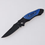 HU-2538 folding knife PP blue wood handle wholesale source s02