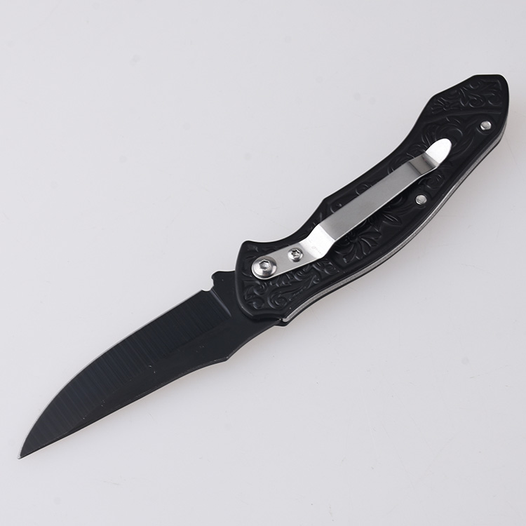 HU-2538 folding knife PP blue wood handle wholesale source s03