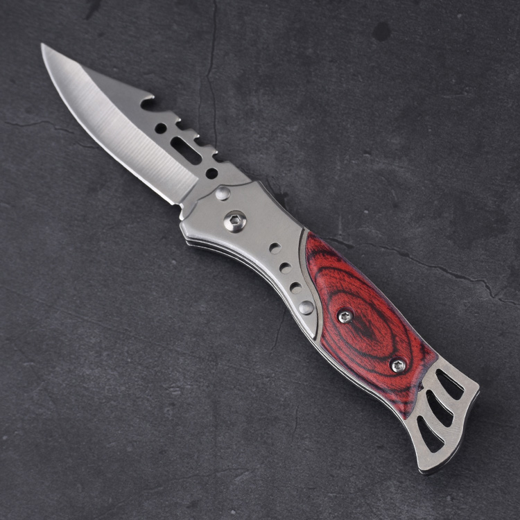 HU-2539 folding knife steel wood handle wholesale low price s08