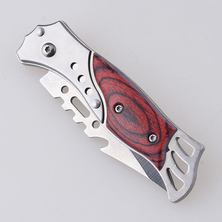 HU-2539 folding knife steel wood handle wholesale low price s09