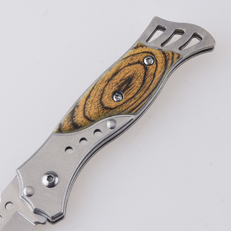 HU-2540 folding knife steel wood handle wholesale low price s05