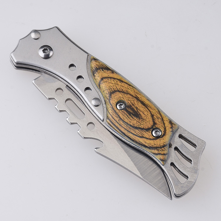 HU-2540 folding knife steel wood handle wholesale low price s10