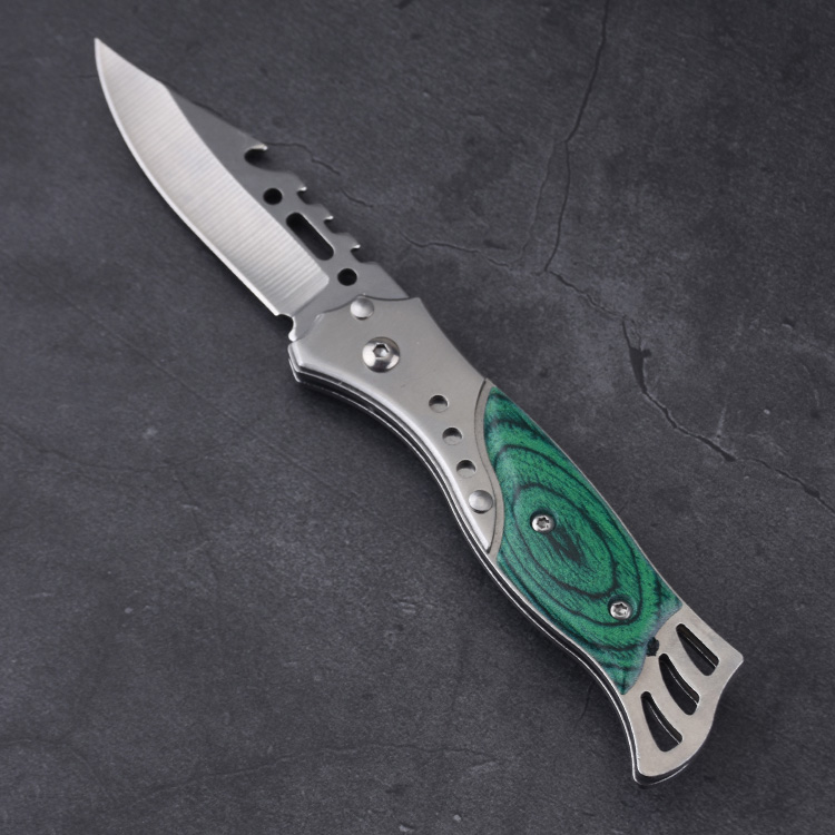 HU-2542 folding knife steel wood handle wholesale low price s09