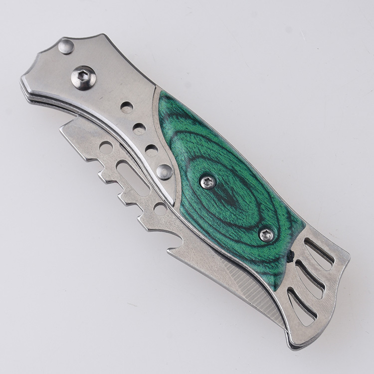 HU-2542 folding knife steel wood handle wholesale low price s10