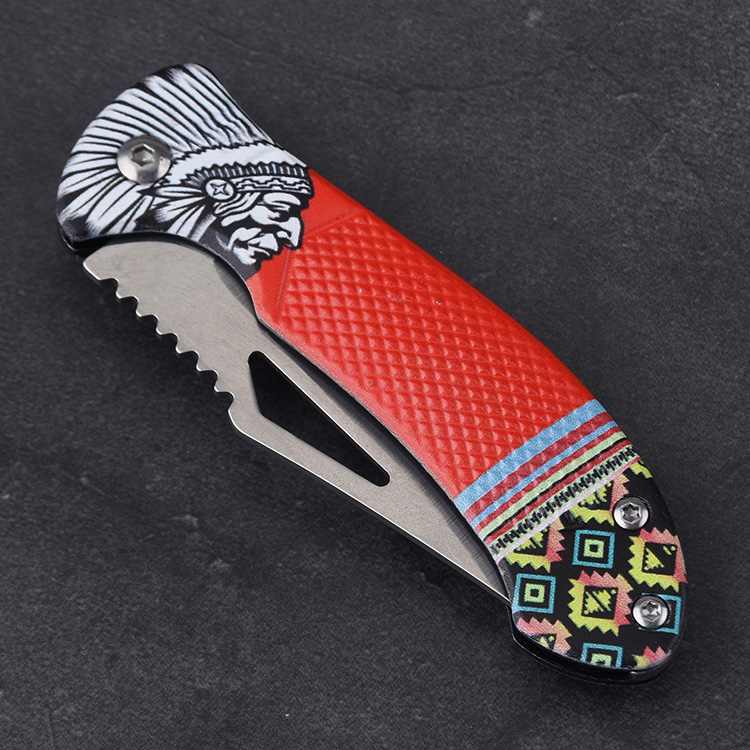 HU-2549 folding knife trader RTS 3D printing red open s12