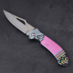 HU-2550 folding knife trader RTS 3D printing purple open r21