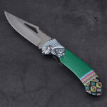 HU-2552 folding knife trader RTS 3D printing black green s09