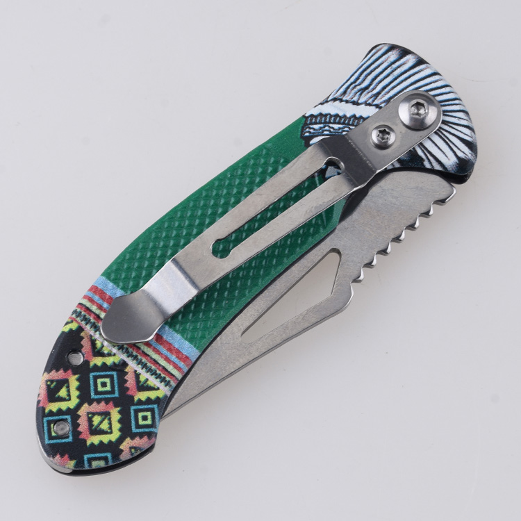 HU-2552 folding knife trader RTS 3D printing black green s11