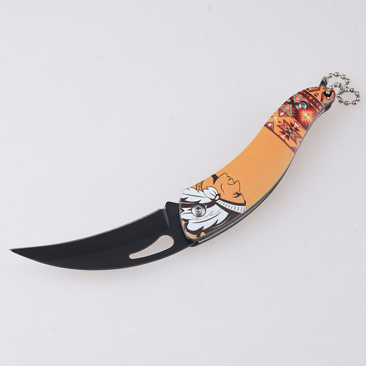 HU-2554 folding knife trading RTS 3D printing black yellow s03