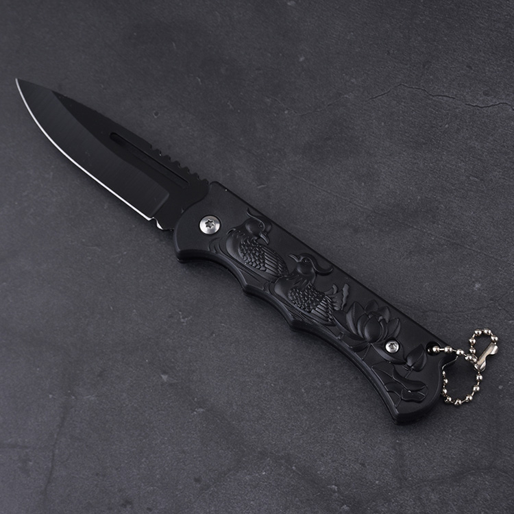 HU-2559 folding knife trade RTS Alibaba black PP handle s09