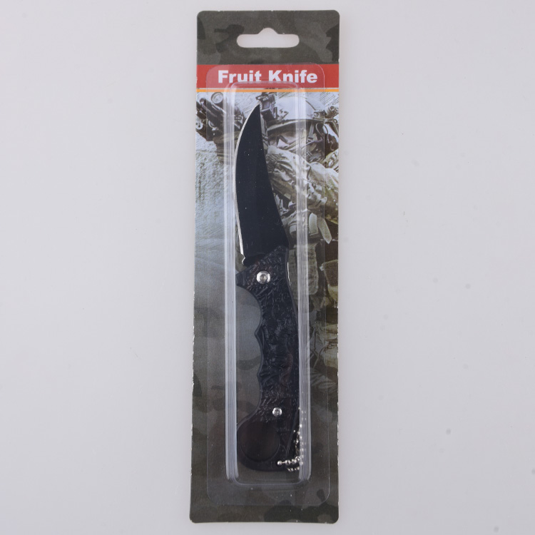 HU-2561 folding knife trade RTS Alibaba black PP handle s08