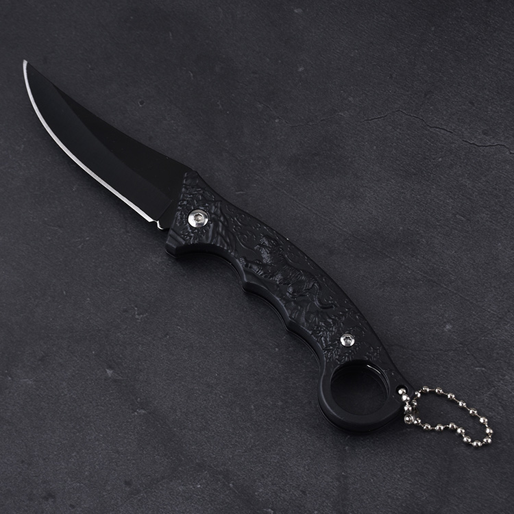 HU-2561 folding knife trade RTS Alibaba black PP handle s09