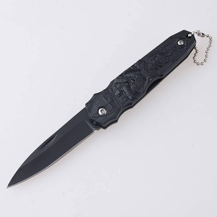 HU-2563 folding knife trade RTS Alibaba black PP handle s02