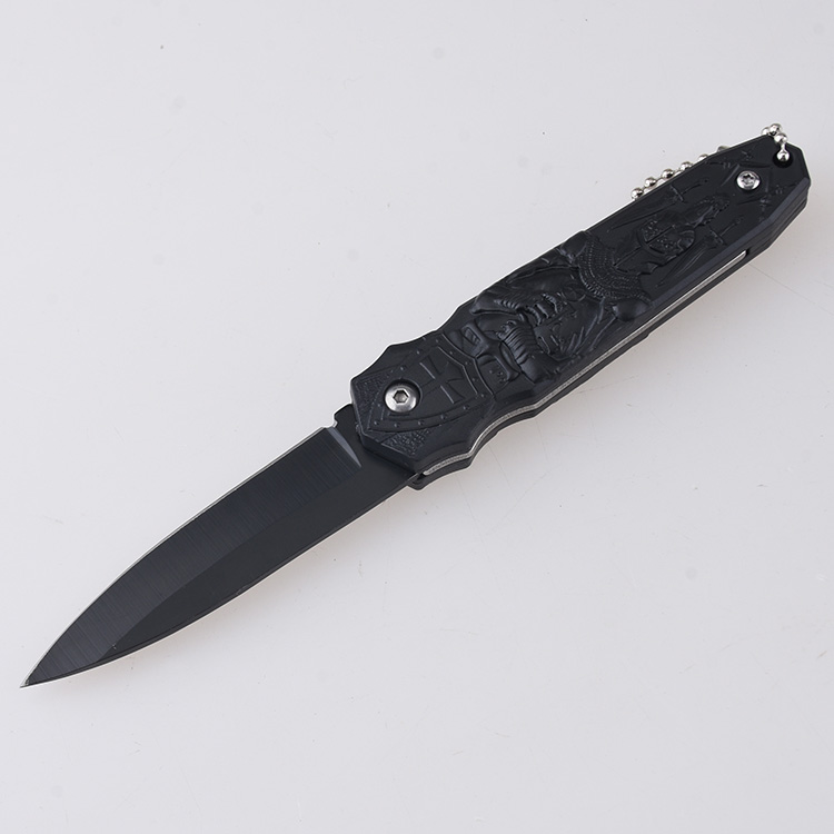 HU-2563 folding knife trade RTS Alibaba black PP handle s03